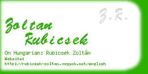 zoltan rubicsek business card